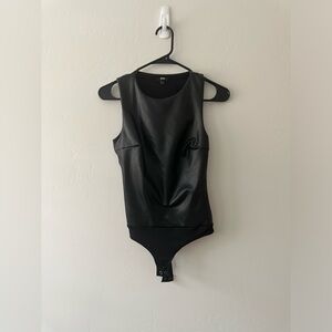 Express Leather Sleeveless Bodysuit